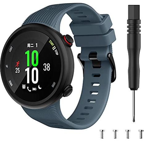 Chainfo Bracelet de montre compatible avec Garmin Forerunner 45 / Forerunner 45S / Swim 2, bracelet de rechange fin en silicone souple pour montre intelligente