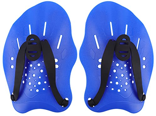 HacoFlash Swim Paddles Hand, Swim Paddles for Lap Swimming - Swim Hand Paddles with Adjustable Straps, Swimming Equipment for Women Men Children (1 Pair)