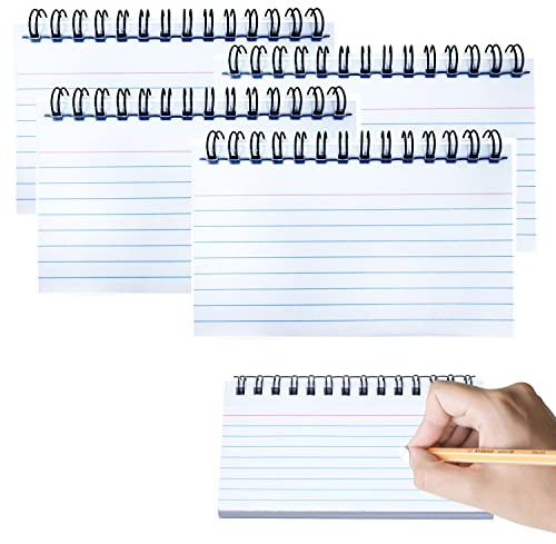 Paquete de 4 tarjetas de índice, 200 hojas de tarjetas flash, tarjetas de revisión forradas, tarjetas de registro fáciles de voltear, tarjetas de referencia para reuniones de oficina(blanco)