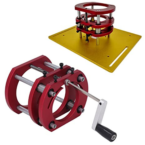Router Lift 4 Jaw Lifting Jack Platform Sujeción Router Mesa Sistema De Elevación Para Motor De 64-66 Mm De Diámetro, Soporte De Base De Elevación Elevación Máxima 51 Mm Para Bricolaje, Carpintería, G