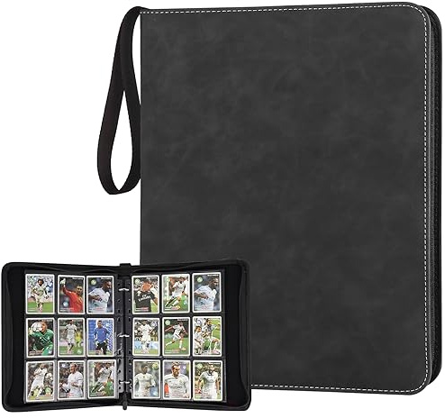 GERMUN Trading Card Binder, Premium 9 Pocket Card Binder, 720 Double Sided Pocket PU Collection Binder, Collector Album, Card Holder for MTG, TCG, Sports Cards (Marble Black)