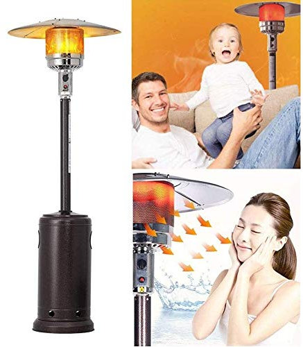 VVHUDA Chauffage de terrasse 13 kW - Hauteur réglable - Radiateur infrarouge sur pied - Pour parasol de jardin - Chauffage de terrasse à gaz liquéfié en bouteille - Petit cadeau