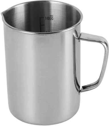 GLEAVI Stainless Steel Measuring Cup 1L Graduated Beaker for Laboratory and Kitchen Use with Clear Scale and Easy Cleaning