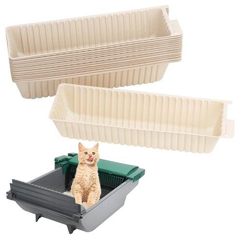 30Pcs Disposable Waste Receptacles Compatible with Pet Zone Semi-Automatic Cat Litter Box, Disposable Cat Litter Receptacles, Cornstarch Material, Kitty Litter Tray (Machine NOT Included)