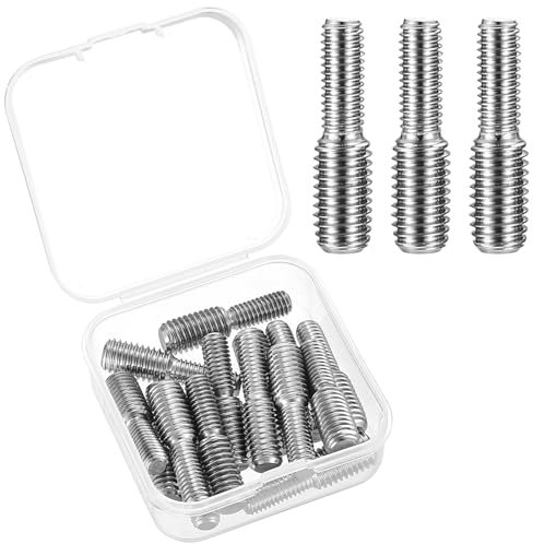 15 x Doppel Ende Gewindebolzen, Doppelend Gewindestifte Schraube, Edelstahl Gewindeadapter M6x1 zu M8x1,25 Reduzierschraube, Gewindebolzen Reduzierer Adapter für Möbel(M6x1 zu M8x1,25)