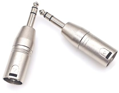 JZK 2 adattatori da jack da 6,35 mm a XLR, da maschio TRS da 6,35 mm a XLR maschio, connettore adattatore stereo per mixer, chitarra elettrica, cuffie, microfono, apparecchiature audio