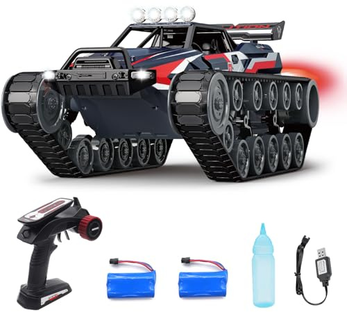 Fistone 1/12 Scale 4WD Remote Control Military Crawler Tank - 2.4GHz RC Off-Road Vehicle for Kids & Adults | Drift Tank RC Car