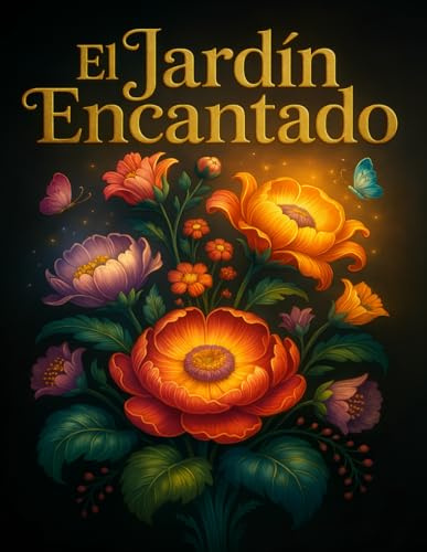 El Jardín Encantado: Un libro de colorear para adultos con flores mágicas, hadas y criaturas del bosque para aliviar el estrés y la ansiedad