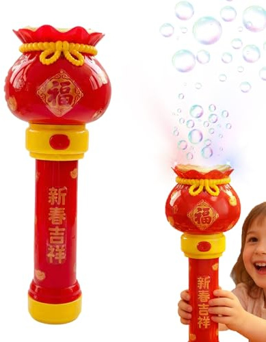 Macchina Per Bolle | 2026 Bastone 'Anno del Cavallo con Musica e Luce,Macchina per Bolle 1000 al Minuto | per Giochi all'Aperto, Giardino, Bagno, Feste di Capodanno, Bambini e Divertimento