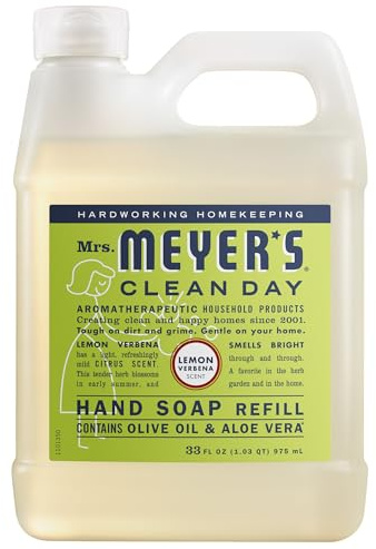Mrs. Meyer's Clean Day Liquid Hand Soap Refill Lemon Verbena, 33 Fluid Ounce