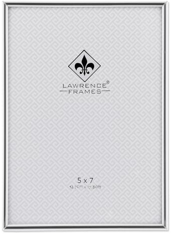 Lawrence Frames Simply Metal Picture Frame, 5 by 7-Inch, Silver