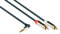 Good Connections GC-M0065 Audio Anschlusskabel High-Quality 3,5 mm, Klinkenstecker rechts abgewinkelt auf 2x RCA (Cinch) Stecker, OFC, Vollmetallgehäuse, 2m dunkel blau