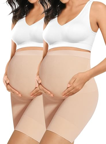 Peauty Faja de Maternidad, Costuras, Suave, Ropa Interior de Embarazo, para Vestidos - Marrón - 32 ES/38 ES/S