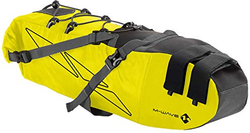M-Wave Rough Ride Saddle L Sacoche de Selle de vélo, Jaune Fluo Unisexe-Adulte