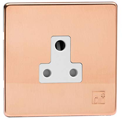 Varilight XDYRP5AWS.AC Screwless Antimicrobial Copper 1 Gang 5A Round Pin Socket