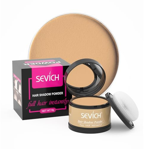 Sevich Polvere per attaccatura dei capelli, nasconde istantaneamente la caduta dei capelli, polvere per ritocchi e radici, per donne e uomini, per ritocchi per diradare i capelli grigi, antivento e a