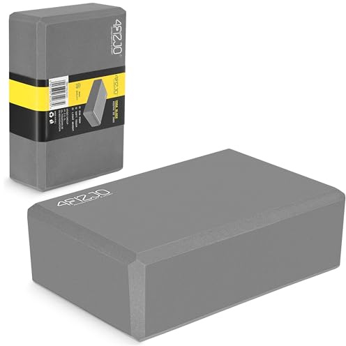 4FIZJO Yoga-Block aus EVA-Schaum, 23×15×7,6 cm, 160 g, Sehr leicht & langlebig, Yogablock für Anfänger und Fortgeschrittene, Umweltfreundlich, Yoga & Pilates zubehör, Fitnesszubehör, Farbe: Grau