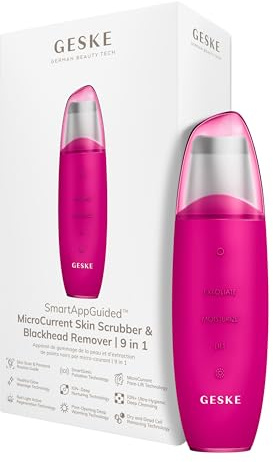 GESKE | Dispositivo a microcorrente per l'esfoliazione e la rimozione dei punti neri SmartAppGuided™ | 9 in 1 | Pulizia del viso | Anti-età e detersione | Lifting facciale professionale