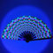 Folding Fan Led Fan Light Up Hand Fan,Glow Large Rave Bamboo Folding Clack Hand Fan for men/women,Handheld Fan for Music Festival,Club,Event,Party,Dance Decoration