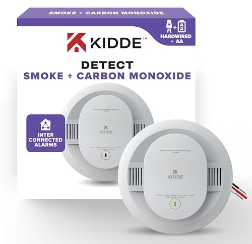 Kidde Smoke and Carbon Monoxide Detector, Hardwired with AA Battery Backup, LED Status Lights, Interconnected, 85 dB Alarm, 5 inches, 30CUAR, 1 Pack