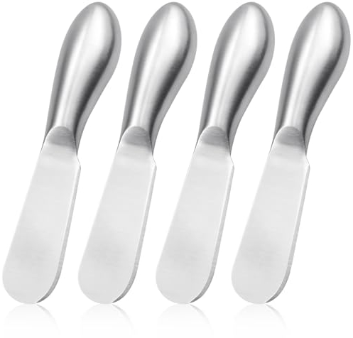 YapitHome 4 Pezzi Coltelli da Burro in Acciaio Inox,Coltelli da Spalmare per Formaggio,Coltello da Formaggio per Tagliare o Spalmare Formaggio,Burro,Marmellata