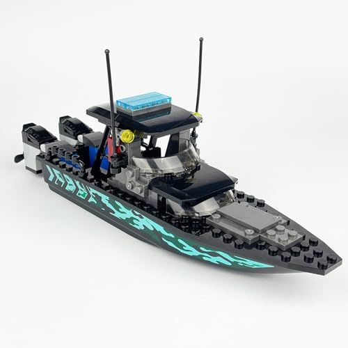 JQARCH Speed Boat & Ships Building Blocks Sets, Coast Guard Ship, City yaht, Rowboat/Rescue/Patrol/Fishing/Fire/Police Boat for Kids 6+, Fun Gifts for Birthday, New Year, Christmas