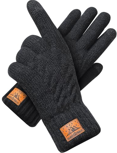 CHENMEI Gants d'hiver ChaudFemmes s Hommes Femmes - Gants Chauds en Laine pour écran, Gants Tactiles, Gants d'hiver en Alpaga, Idéal pour Hommes et Femmes pour les Activités de Plein Air