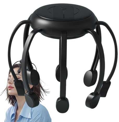 Massager Electric Scalp – Masajeador de cabeza, pulpo con forma de vibración Scalp masajeador | 360 grados Head Scratcher con 8 pinzas ergonómicas para relajación profunda muscular