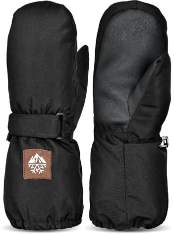 RIGWARL Waterproof Kids Mittens with Long Cuffs, Windproof Kids Ski Snow Mittens for Boys Girls, Anti-Slip Winter Kid Gloves for Skiing Snowboarding Sledding Snowball Fight Ice Skating Alaska Cruise