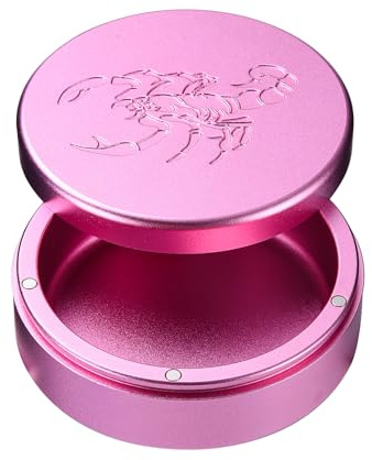 BEIJIATE 2.5inchBEIJIATE Magnetic Metal Can, Holder, Metal Container, Carved Tin with Magnetic Closure, Aluminum Container, Slim Pouch Can, zyn metal can,zyn container Storage Box (Pink)