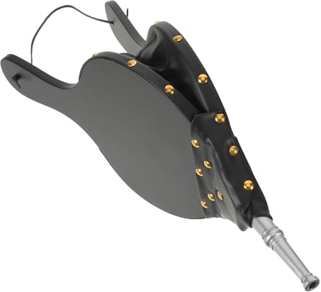 Vaguelly Manual Fire Bellows Wood Metal Handheld Air Blower with Easy to Keep Clean Design Black for Bbq Outdoor Use Camping Fire Air Blower