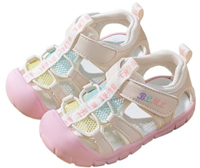 Generico Sandali Bambini Estive con Punta Chiusa Morbida Scarpe Primi Passi Attività all'aperto Sandalo Spiaggia Comoda Traspiranti Scarpine da Passeggio Suole Gomma Antiscivolo
