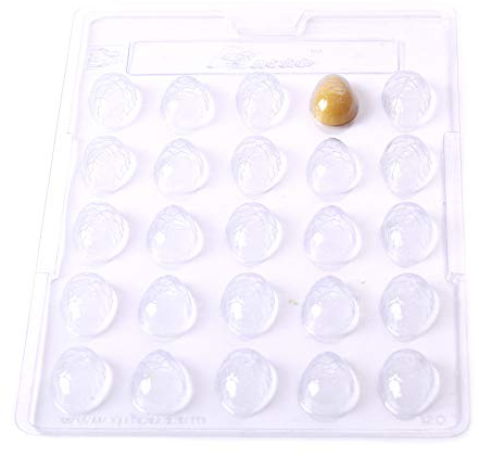 Cacao CHOC120 Mini Cracked Egg Chocolate Mould 25 Cavity, PVC, 17 x 26 x 1.5 cm