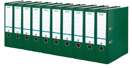 Elba Ordner A4, Smart Pro, 8 cm breit, Kunststoff außen, grün, 10 Stück