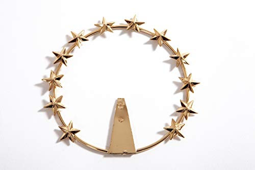 Centro Ardolino Couronne auréole étoilé en laiton doré filigrane pour statues sacrées Madonnes, saints, Jésus et funéraires diamètre 12 cm, or, CM. 10