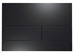 TECE Square II 9240833 Toilet Actuator Plate Matte Black Dual Flow Control Top and Front
