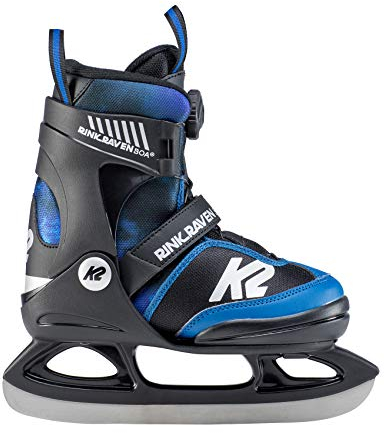 K2 Skates Jungen Schlittschuhe Rink Raven Ice Boa, black - blue, 25D0111.1.1.S