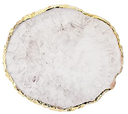 BAQI 1 Palette de Vernis à Ongles en résine - Plaque de mélange de Couleurs - Bord doré - Pratique - Tableau d'affichage de Maquillage - Dessin de Couleur - Support pour manucure