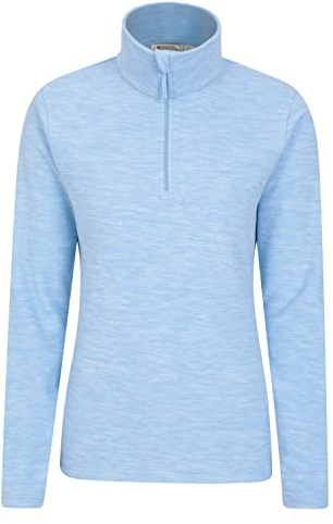Mountain Warehouse Snowdon Melange Fleece-Pullover Damen - dünner, Warmer Winter-Pullover aus Fleece für Damen zum Laufen, Wandern, Joggen und für Sport und Outdoor Kornblume Damengröße EU 38