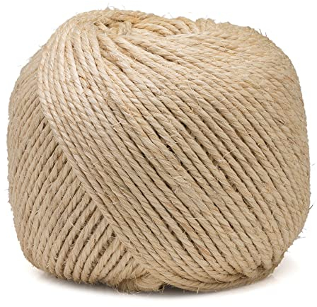 La cordeline 104B Sisal Schnur für Garten, Kratzbaum, Basteln, Verpackung, Natur, 4mm Durchmesser, 190m Länge