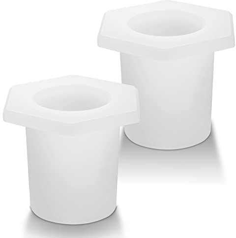 SAVITA 2pcs Anneau de Trou de Parasol de Table en Forme de Coin Conique Silicone Accessoires Parasol Balcon pour Trous de Table de Patio de 5-6,35cm, Adaptateurs de Parasol de Piscine de 3,8cm(Blanc)