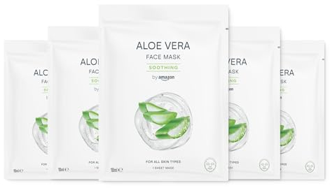 by Amazon Aloe Vera, beruhigende Gesichtsmaske, 18 ml, 5er-Pack