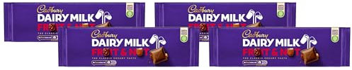 Cadbury Dairy Milk Fruit & Nut Chocolate Bar, The Classic Creamy Taste, For Sharing, Gifting and Snacking, 300 g (Pack of 4)