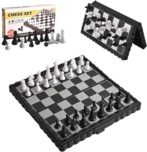 Jeu d'échecs Magnetique Bois, Echiquier Jouet Éducatif pour Enfants, Jeux d Echec en Bois Pliable D'échiquier Voyage pour Enfants Adultes, éChecs De Voyage, Jeux De Stratégie Loisir Creatif Game