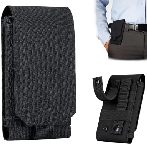 AFCJLTO Funda Movil Cinturon, Funda para Cinturón Compatible,Porta Vertical y Horizontal, de Nylon Impermeable para Teléfonos de 4.7-6.7, Negro