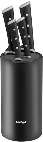 Tefal Ice Force, Ensemble 5 pièces, Bloc couteaux de cuisine + 4 couteaux, Acier inoxydable allemand, Garantie 10 ans, K2324S55