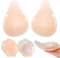 ELLECILA Strapless Sticky Bra - Invisible Reusable Push Up Bra with 4Pcs Nipple Covers, Silicone Adhesive for Backless Dresses, A/B/C/D Cup (Spoon Shape, Beige)