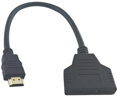 LEMLIN HDMI Splitter Adapter 1 in 2 Out, 1080p HDMI Splitterkabel für HDTVs, Monitore und Projektoren, Anschluss an Zwei Buchsen für die Gleichzeitige Nutzung von 2 Monitoren oder TVs