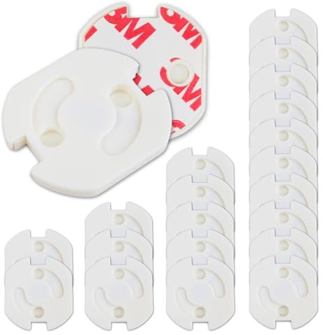 RG-M1® Pack 20 uds | PROTECTOR ENCHUFES PARA BEBES – Proteccion enchufes para bebes con disco de giro 90° | Instalación sin herramientas | Tapa enchufes para bebes segura y discreta
