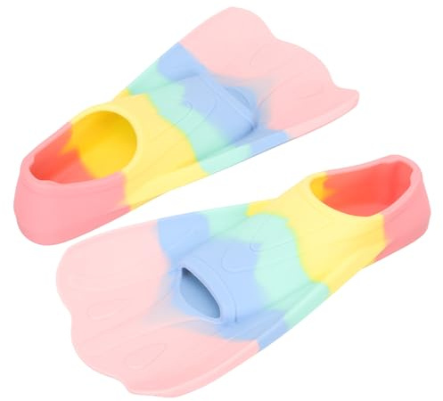 ibasenice Silicone Swimming Fins for Diving and Snorkeling Short Blade Training Flippers with Fan-shaped Design for Ages Xxs Comfortable Lightweight Swim Gear for Boys